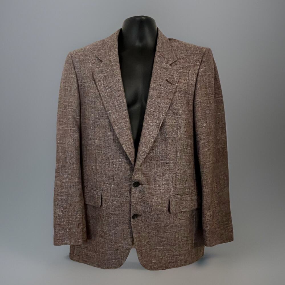 VTG ~70s Pierre Cardin Multicolor Wool Tweed Blazer Jacket MCM Mod Union USA 40